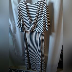 Striped Black and White Maxi Dress